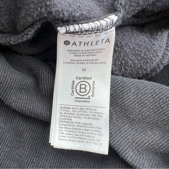 Athleta Balance Sweatshirt Black Zip-Up Hoodie Size Medium - Picture 7 of 9